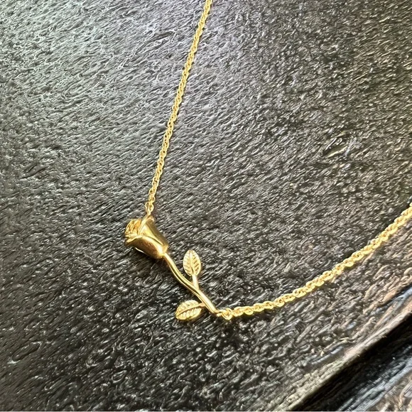 NEW MADEWELL Rose Pendant Necklace Vintage Gold - Picture 4 of 7